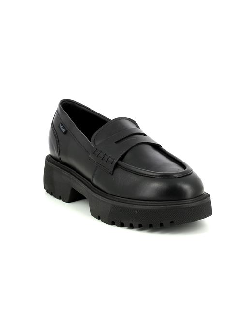 mocassino da donna in pelle nera NERO GIARDINI | I411400D100